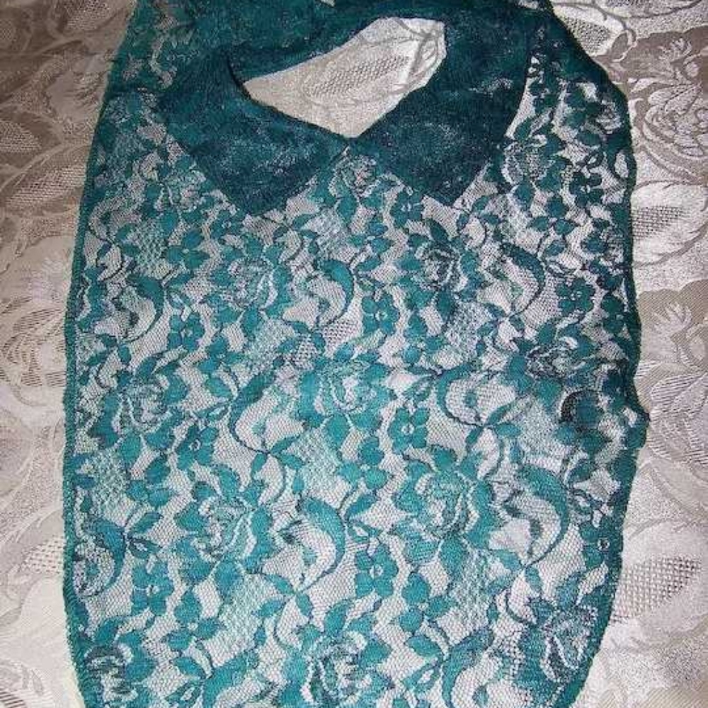 Pretty Vintage Teal Lace Dickie A. Brod